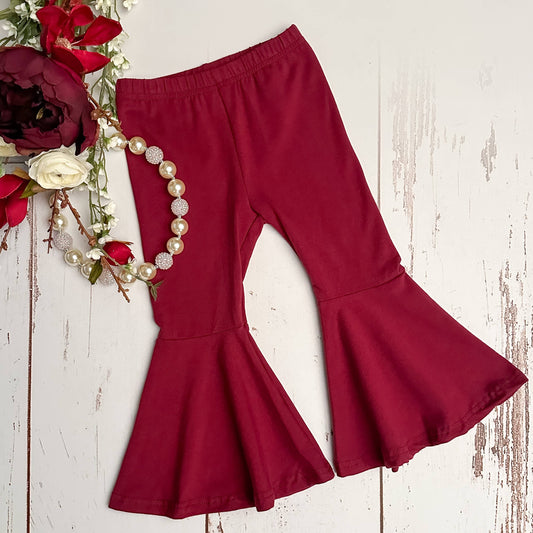 Wine Bell Bottom Pants